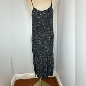 Paris atelier Black pok-dot Print Spaghetti Strap Maxi Dress